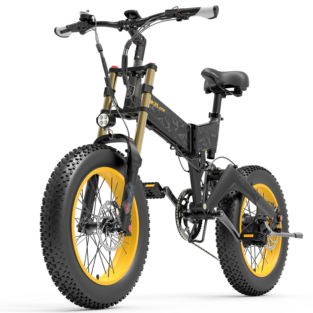 Lankeleisi X3000plus Forcella anteriore 20 pollici 4.0 Fat Tire Snow Bike, Bici da montagna pieghevole, 1000W motore, Suspensione completa, Forcella anteriore aggiornata