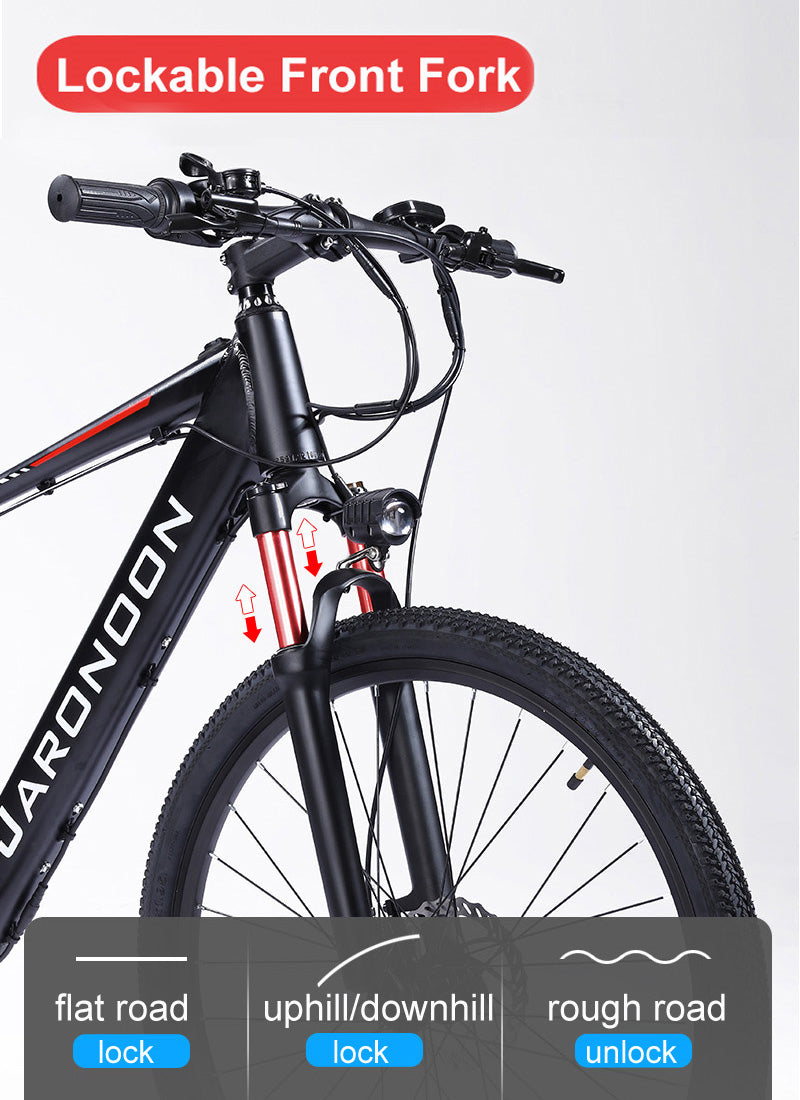 F1 27.5 pollici bici elettrica di montagna, motore 500W 48V 10Ah/15Ah grande capacità batteria incorporata, forcella di sospensione della molla dell'olio, Hydraulic Freno a disco