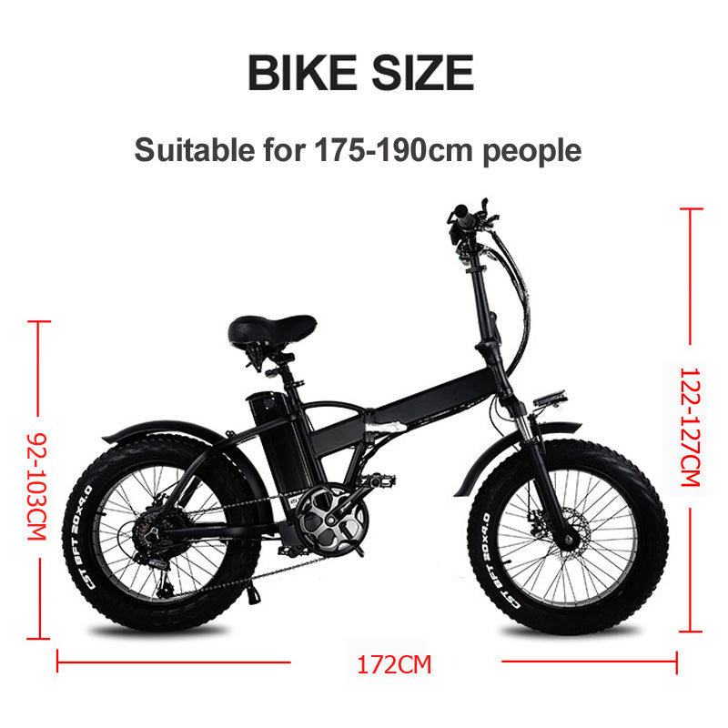 GW20 Enhanced Edition 1000W Motor 20 Inch Electric Folding Bike, 48V 20Ah Lithium Battery, 4.0 Fat Tire Snow Bike, Power Assist Sand Bicycle