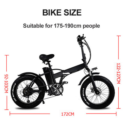 GW20 Enhanced Edition 1000W Motor Bicicletă electrică pliabilă de 20 inchi, baterie cu litiu 48V 20Ah, bicicletă de zăpadă cu cauciucuri grase 4.0, bicicletă de nisip cu asistență electrică