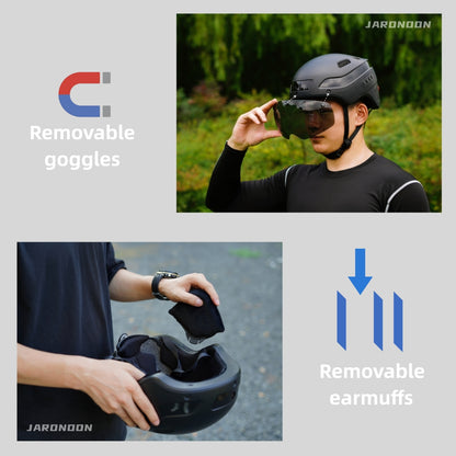 Bluetooth aggiornato chiamata Smart Helmet con 1080P HD integrato guida registratore fotocamera, Visiera staccabile,Turn segnale luce