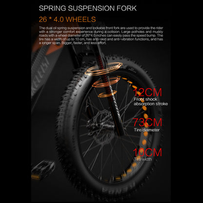 Lankeleisi RV800 PLUS 48V 15Ah Bici elettrica alla moda 26 pollici 7 Sistema di trasmissione della velocità fino a 52Km/h anteriore e posteriore idraulico Freno a disco