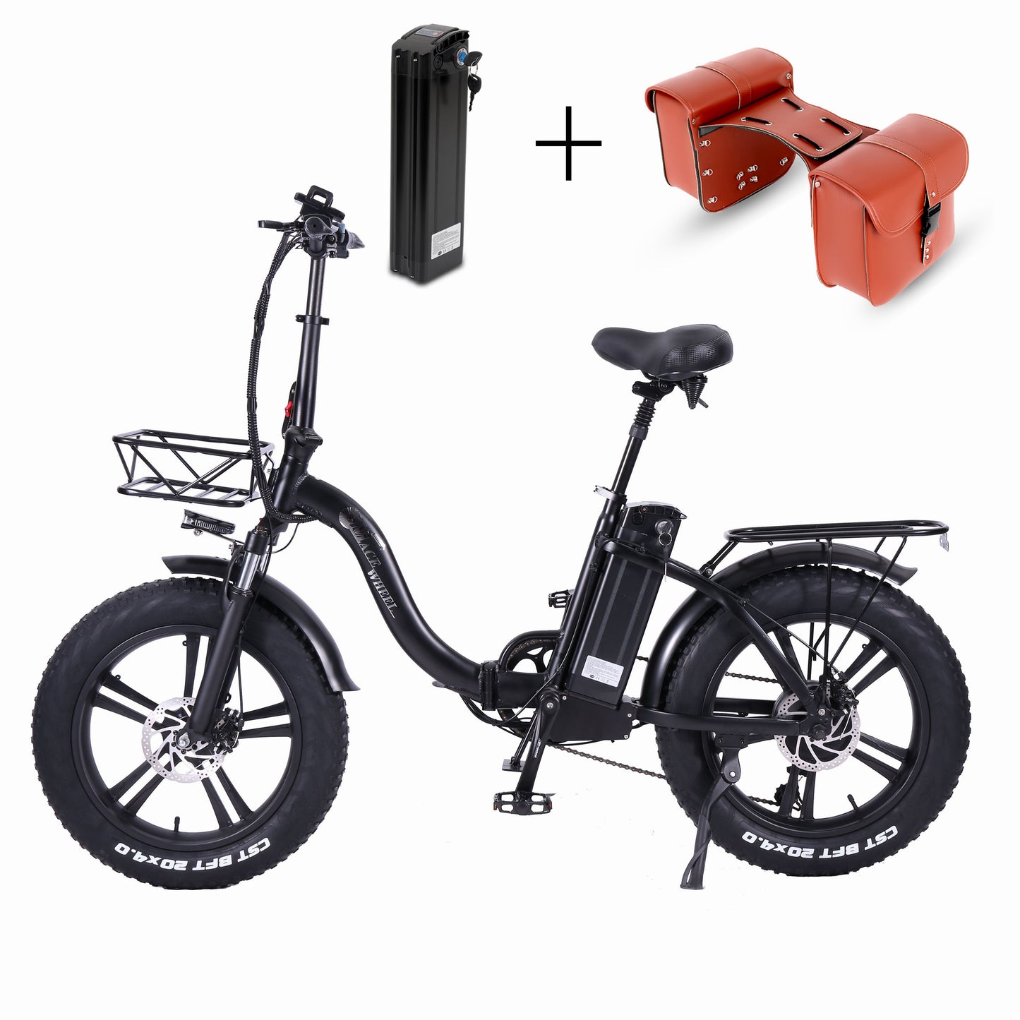 CMACEWHEEL Y20-NEW 750W 20 tum Folding E-cykel Fat Tire Mountain Bike Snow 48V 17A Electric Bike Dual Disc Brake