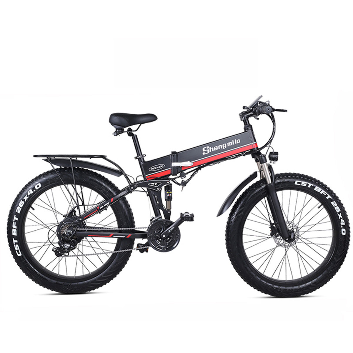 MX01 26 pollici pieghevole bicicletta elettrica, 48V 1000W Motore potente, Montagna Bike Fat, bici da corsa a 5 livelli Assist Snow Bike