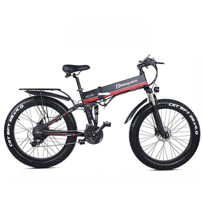 MX01 26 pollici pieghevole bicicletta elettrica, 48V 1000W Motore potente, Montagna Bike Fat, bici da corsa a 5 livelli Assist Snow Bike