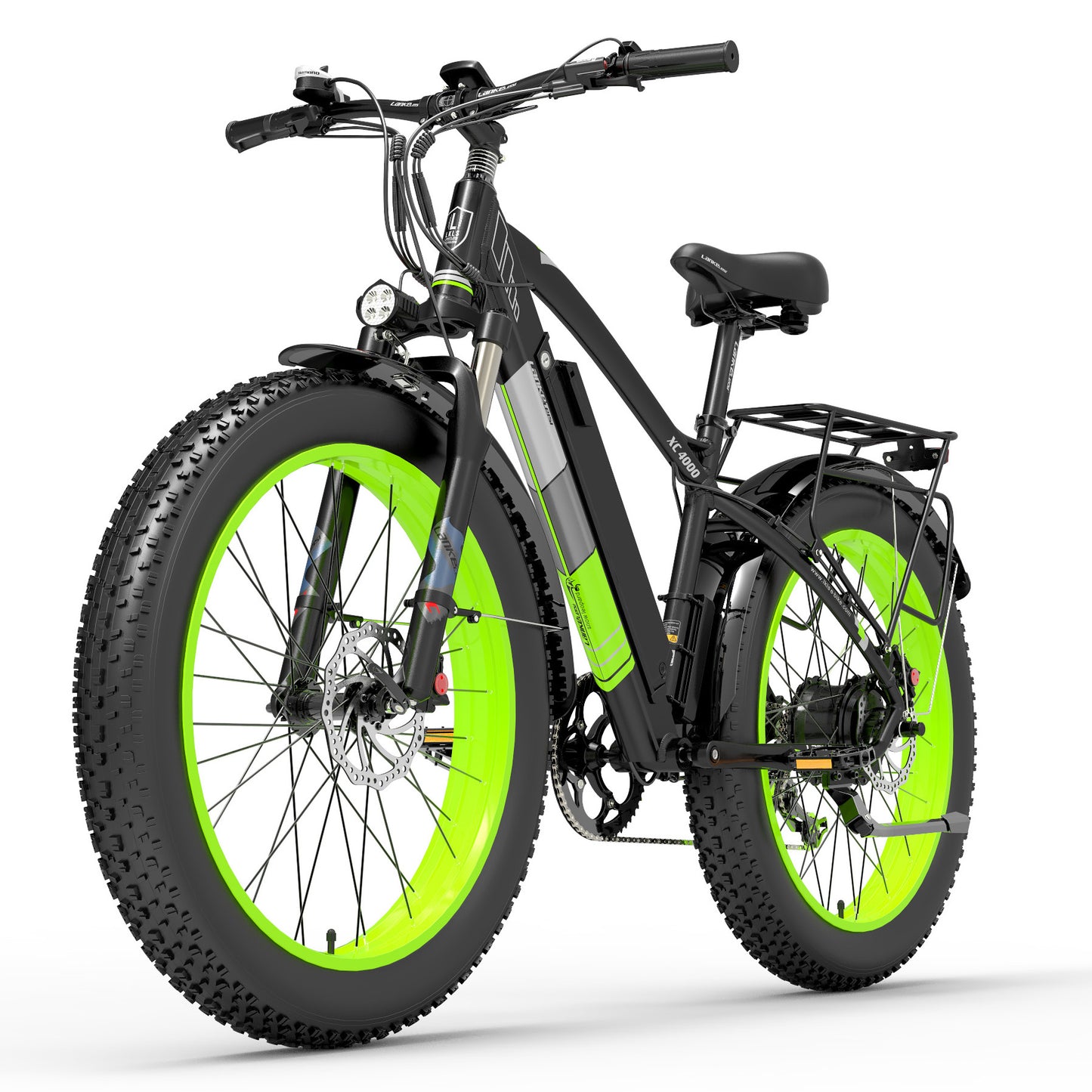 Lankeleisi XC4000 1000W 48V 17.5Ah Bicicletta elettrica, 26 pollici bici da neve grasso pneumatico, anteriore e posteriore idraulico Freno a disco