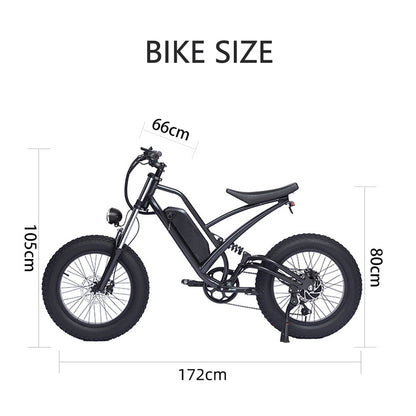 Bici elettrica del pneumatico del grasso di grande capacità 48V 22.5Ah 20x4.0 Bici da neve con ammortizzatore anteriore e posteriore, entrambi disc Brake E Bike