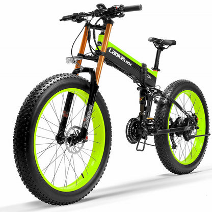 Lankeleisi XT750Plus 1000W Powerful Electric Fat Tire Bike, 5 Level Pedal Assist,  48V 14.5A/17.5A Large Capacity Lithium Battery, adopt Double shoulder suspension downhill fork