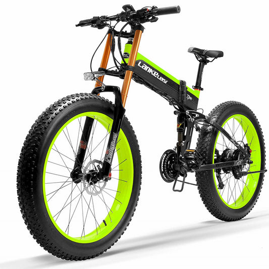 Lankeleisi XT750Plus 1000W Potente bici elettrica del pneumatico grasso, Assist di pedale di 5 livelli, 48V 14.5A/17.5A Batteria al litio di grande capacità, adotta la forcella di discesa a doppia sospensione della spalla