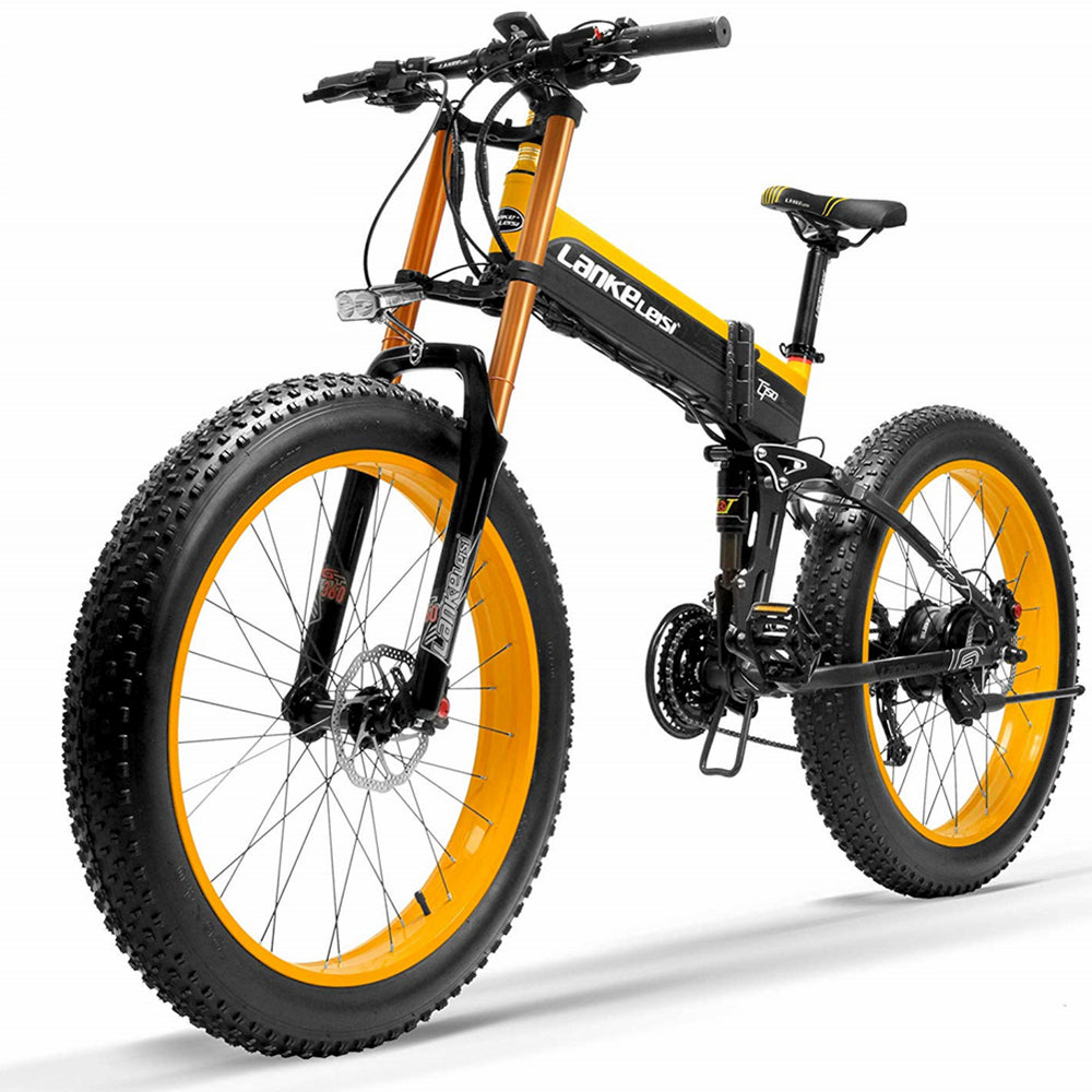 Lankeleisi XT750Plus 1000W Potente bici elettrica del pneumatico grasso, Assist di pedale di 5 livelli, 48V 14.5A/17.5A Batteria al litio di grande capacità, adotta la forcella di discesa a doppia sospensione della spalla