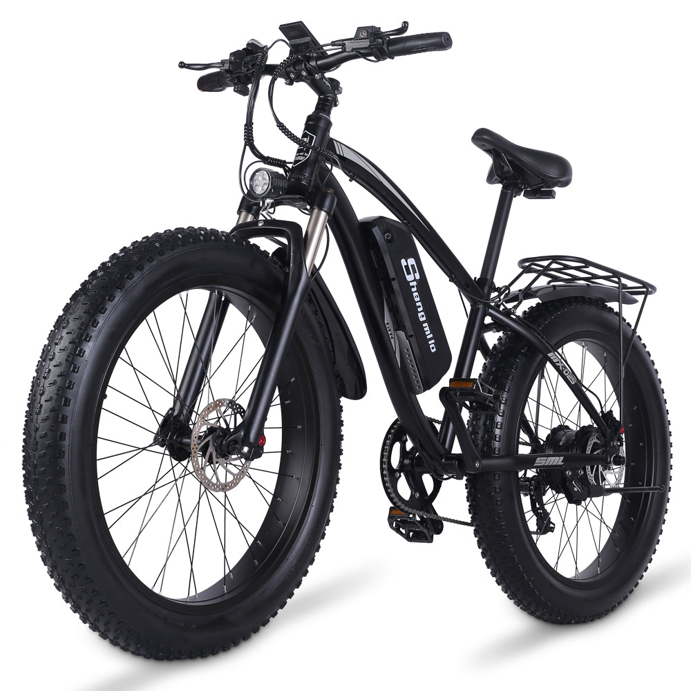 Shengmilo MX02S 26 pollici bici elettrica 1000W Mens Mountain Bike Snow Bike 48V17Ah Batteria al litio 4.0 Fat Tire E-bike idraulica Freno a disco