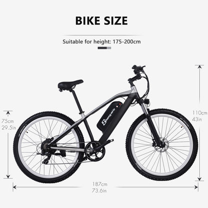 M90 Adult Electric Bike 29 Inch Mountain Bike 48V 17Ah Removable Lithium Battery Front & Rear Hydraulic Brake