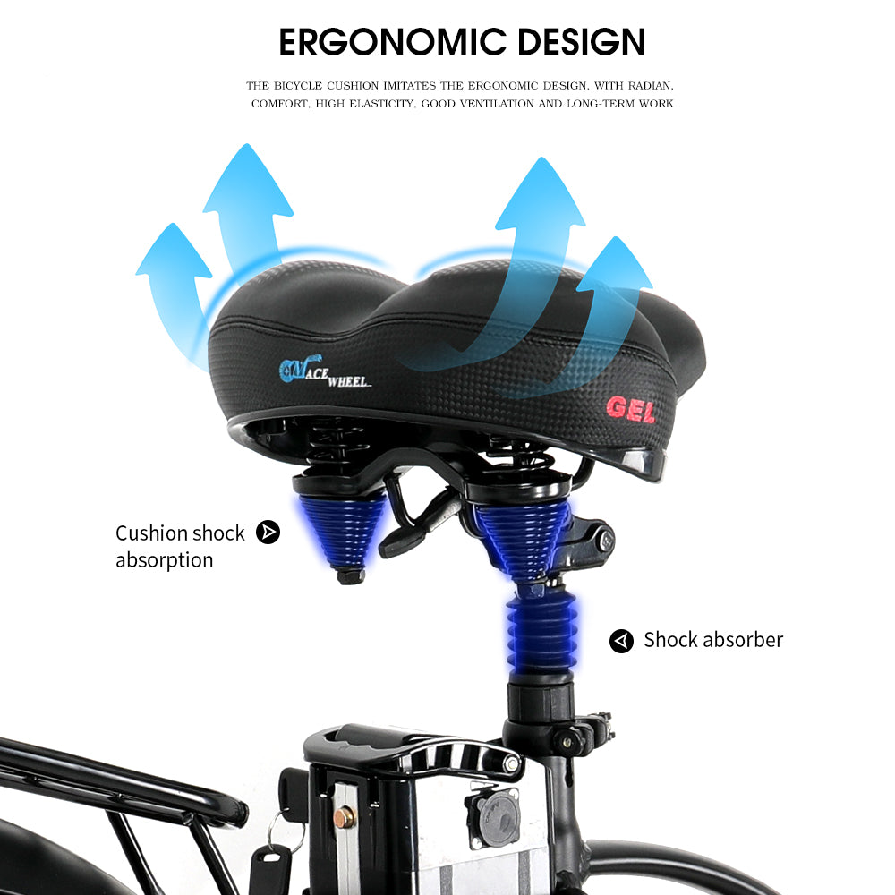 CMACEWHEEL Y20 750W Folding Electric Bike, 20 tum 4.0 Fat Tire Mountain Bike, 48V 15A/17A Lithium Battery, Hastighet upp till 45km/h