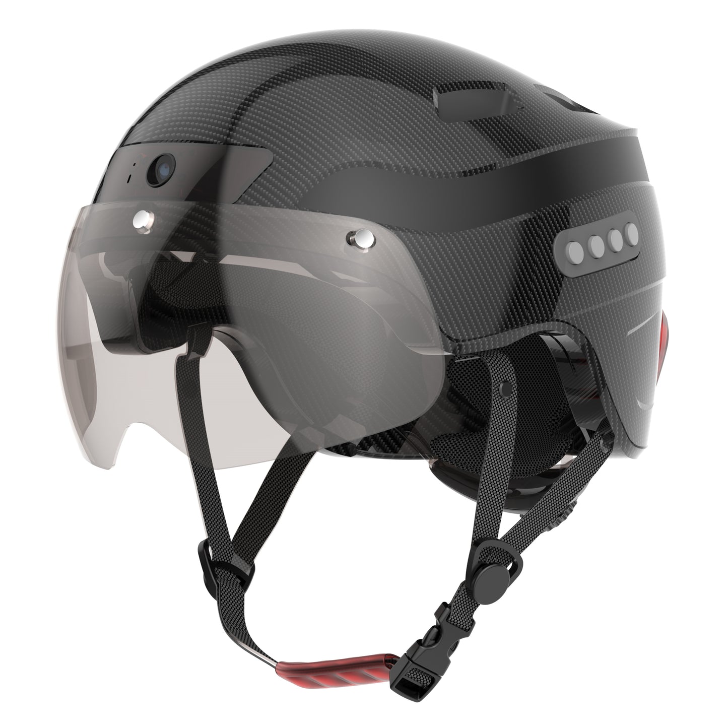 Bluetooth aggiornato chiamata Smart Helmet con 1080P HD integrato guida registratore fotocamera, Visiera staccabile,Turn segnale luce