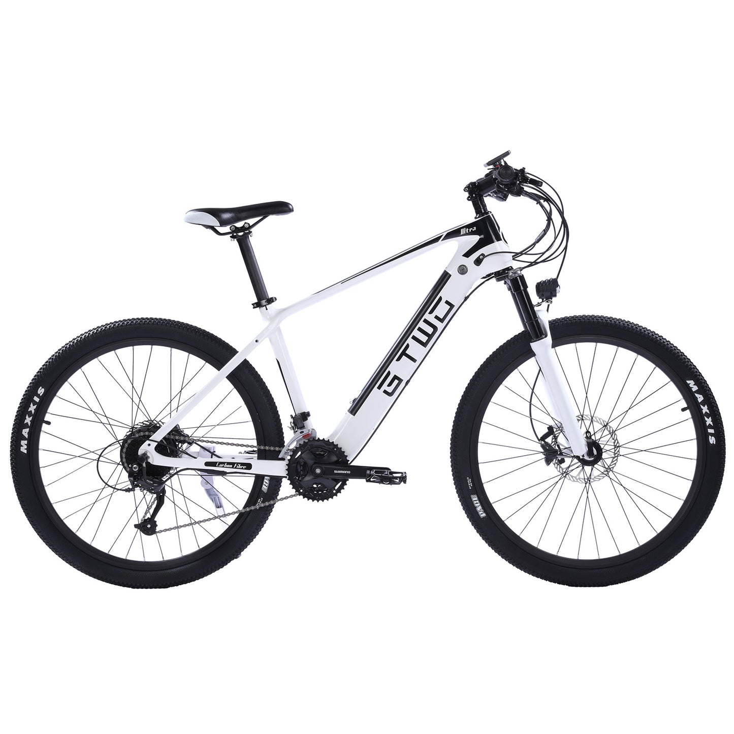 bici elettrica del fibra di carbonio da 7,5 pollici, adpopt 350W / 500W motore, forcella anteriore dell'ammortizzatore dell'aria, 27 Speed Mountain Bike